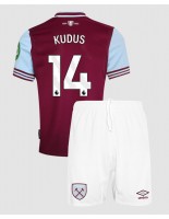 West Ham United Mohammed Kudus #14 Hjemmedraktsett Barn 2024-25 Korte ermer (+ bukser)